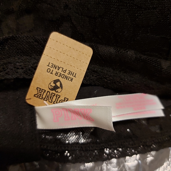 Never Worn Victoria's Secret bra wire free mild push up, black lace, hot pink - Picture 2 of 5